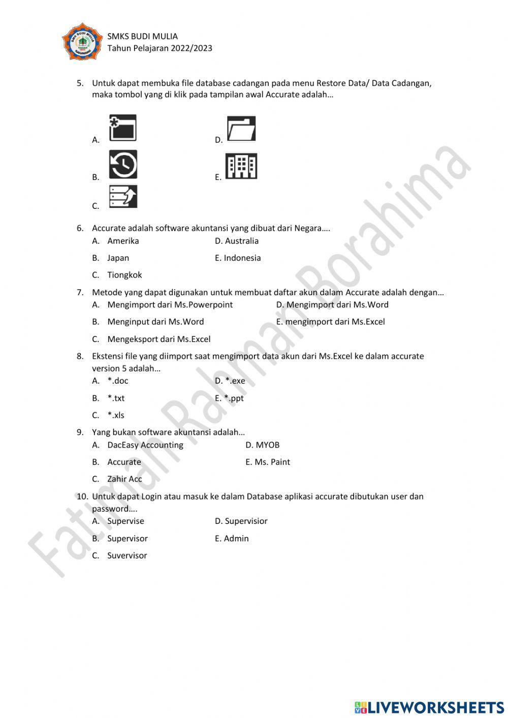 Ujian Akhir semester accurate