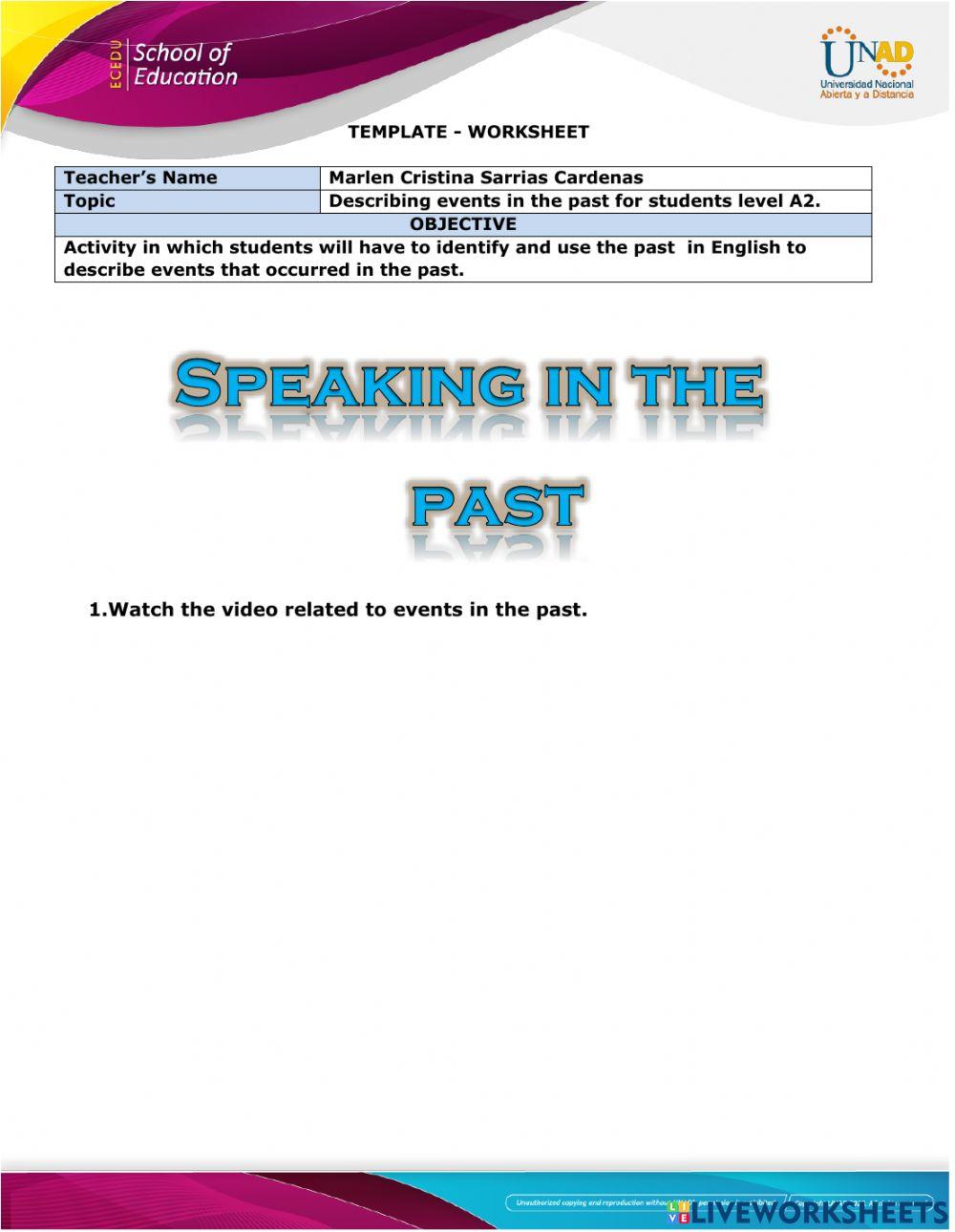 Describing events in the past