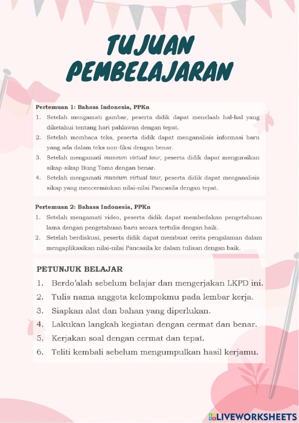 Kelas IV Tema 5 Pahlawanku Subtema 3 Sikap Kepahlawanan Pembelajaran 4 (Pertemuan 1)