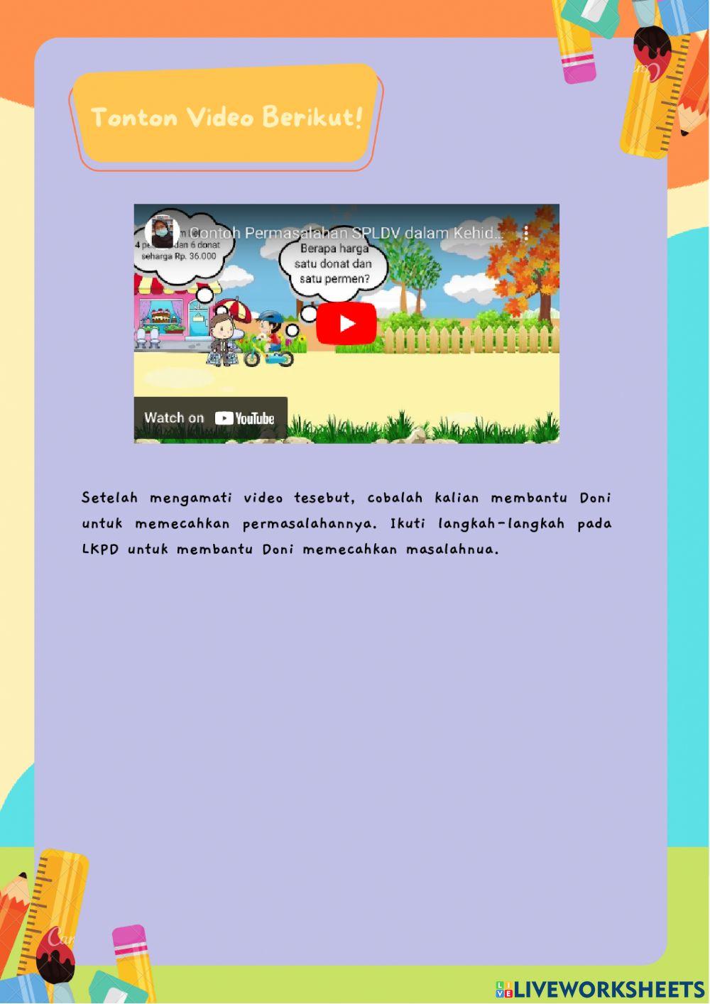 Sistem Persamaan Linear Dua Variabel Metode Campuran