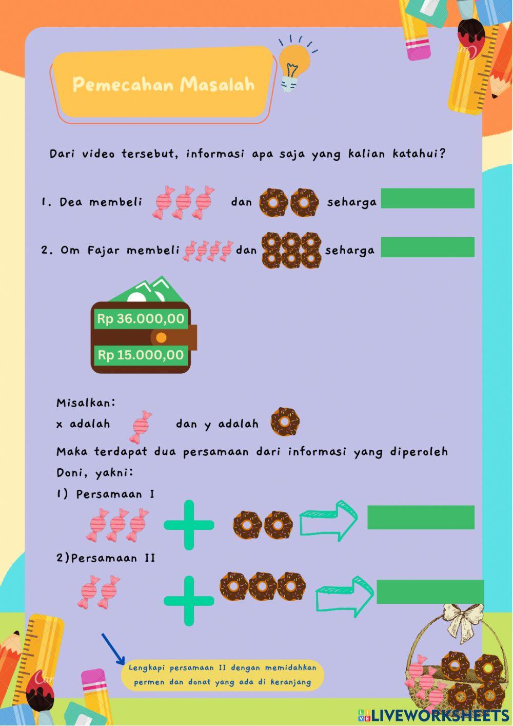 Sistem Persamaan Linear Dua Variabel Metode Campuran