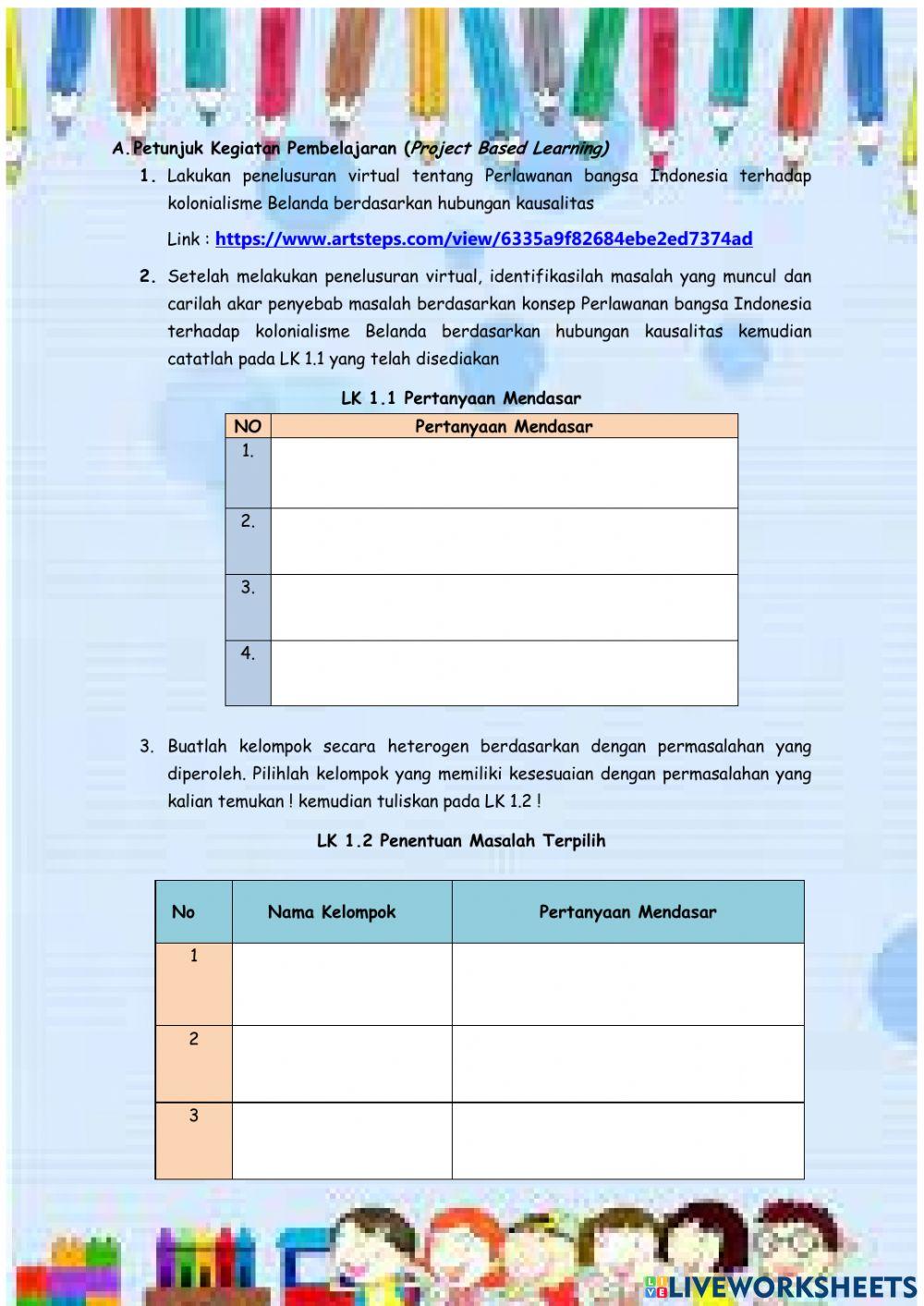Perlawanan bangsa Indonesia terhadap kolonialisme Belanda berdasarkan hubungan kausalitas