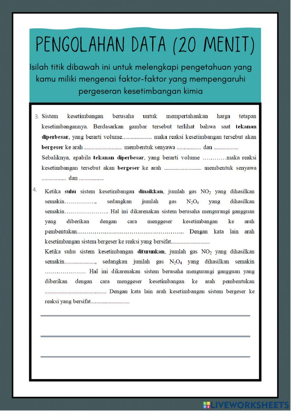 Faktor-Faktor Kesetimbangan Kimia
