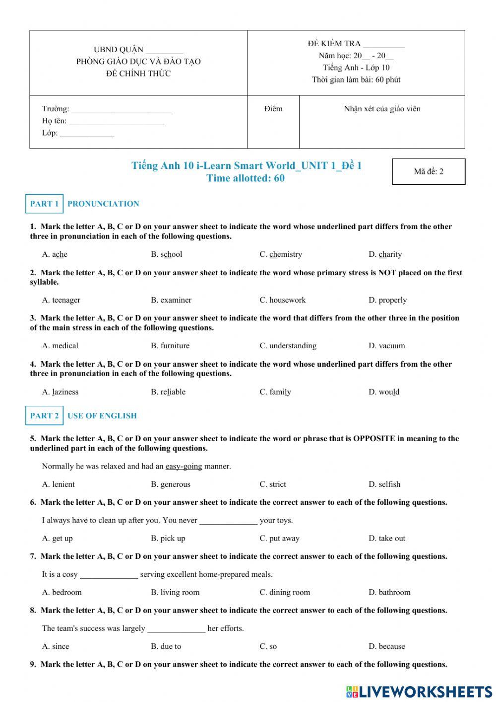 Test:Unit1-2-De03(Khong co dap an)