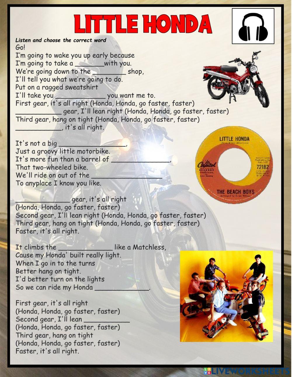 Little Honda Song Activity