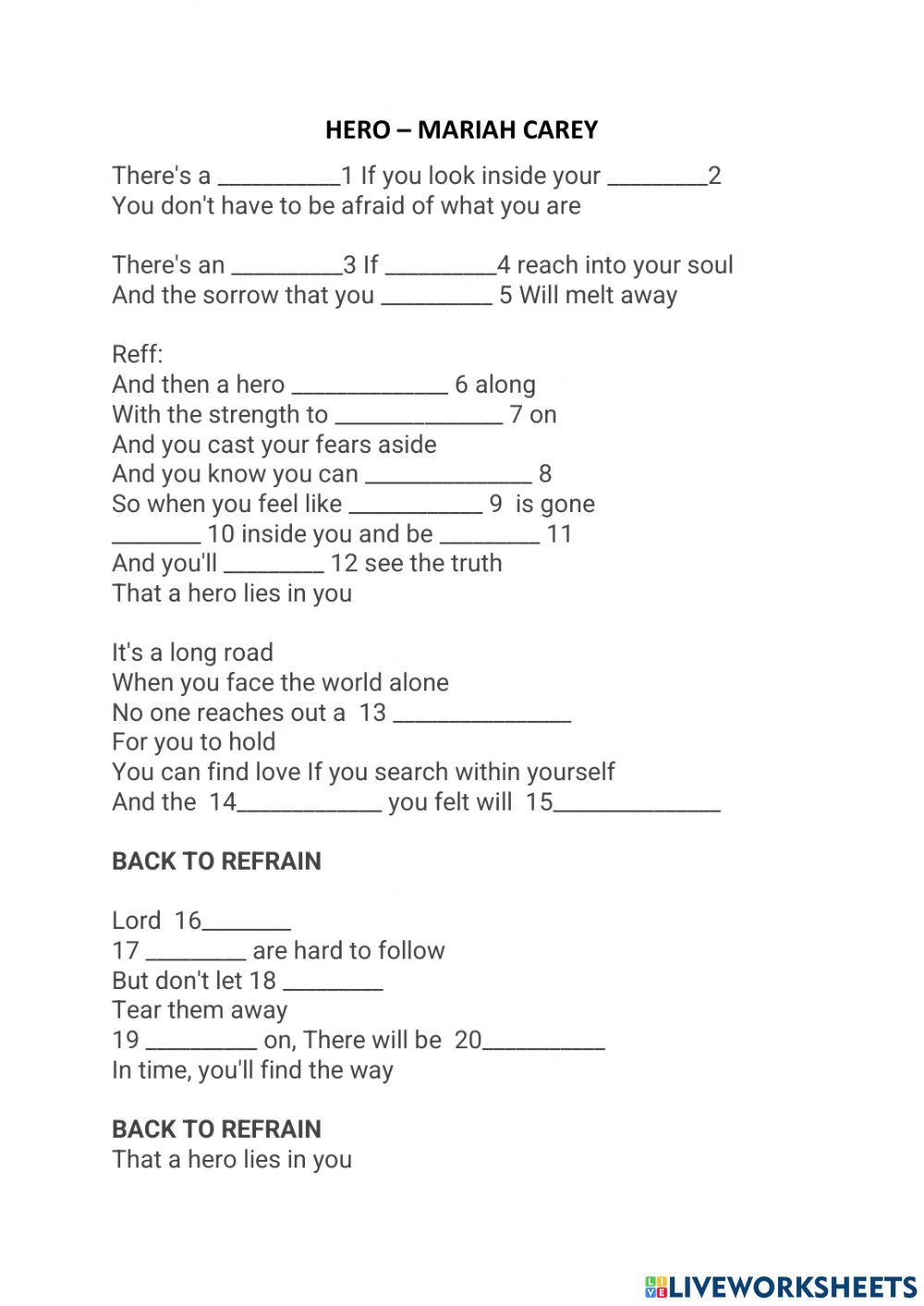 Listening Song- Hero