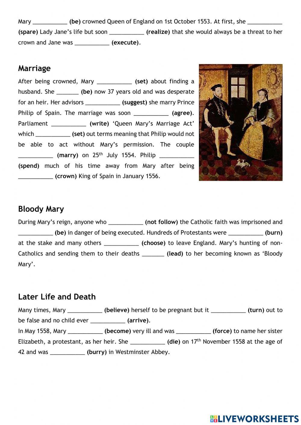 Bloody Mary - past simple