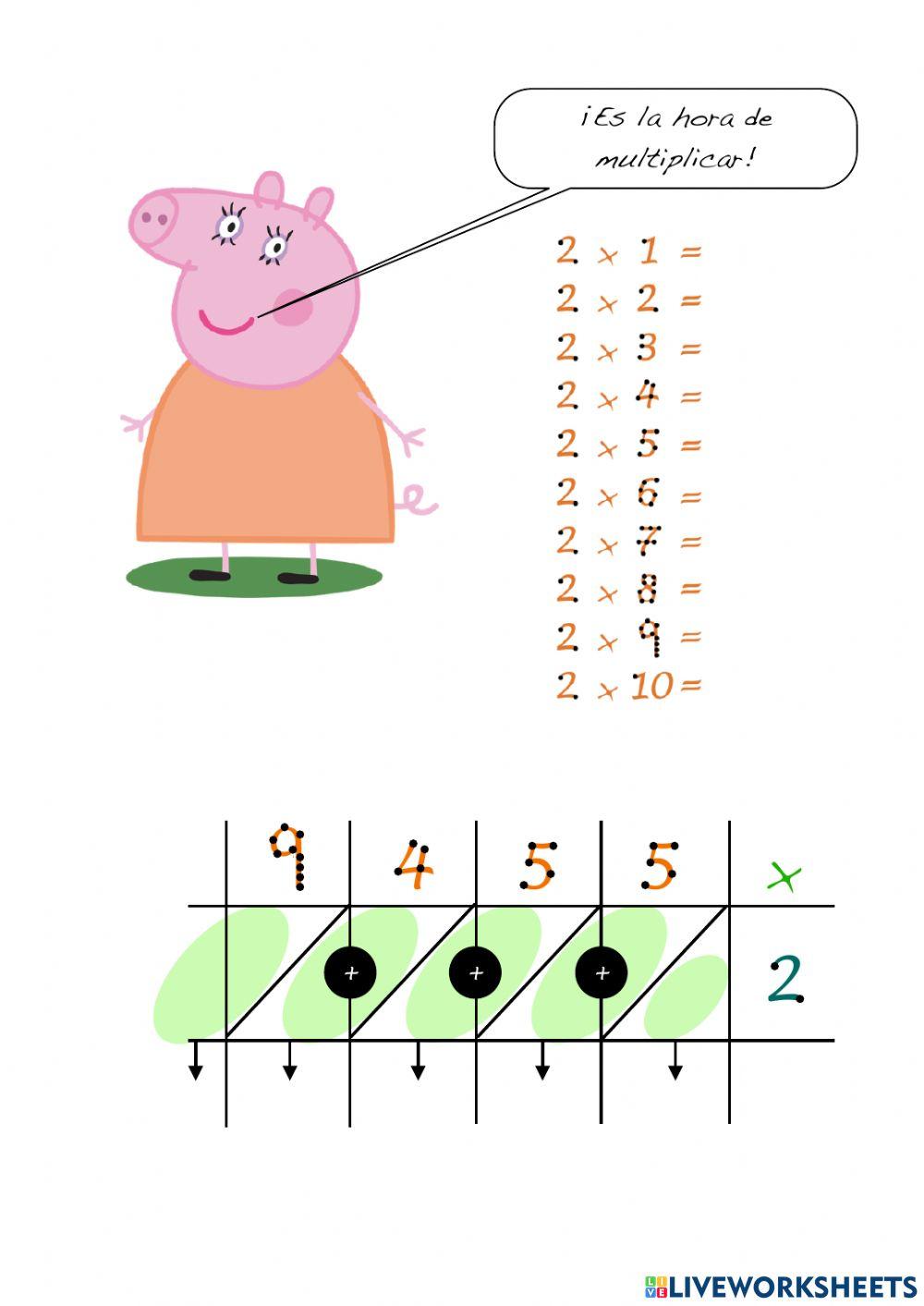 Tablas del 2 Peppa Pig