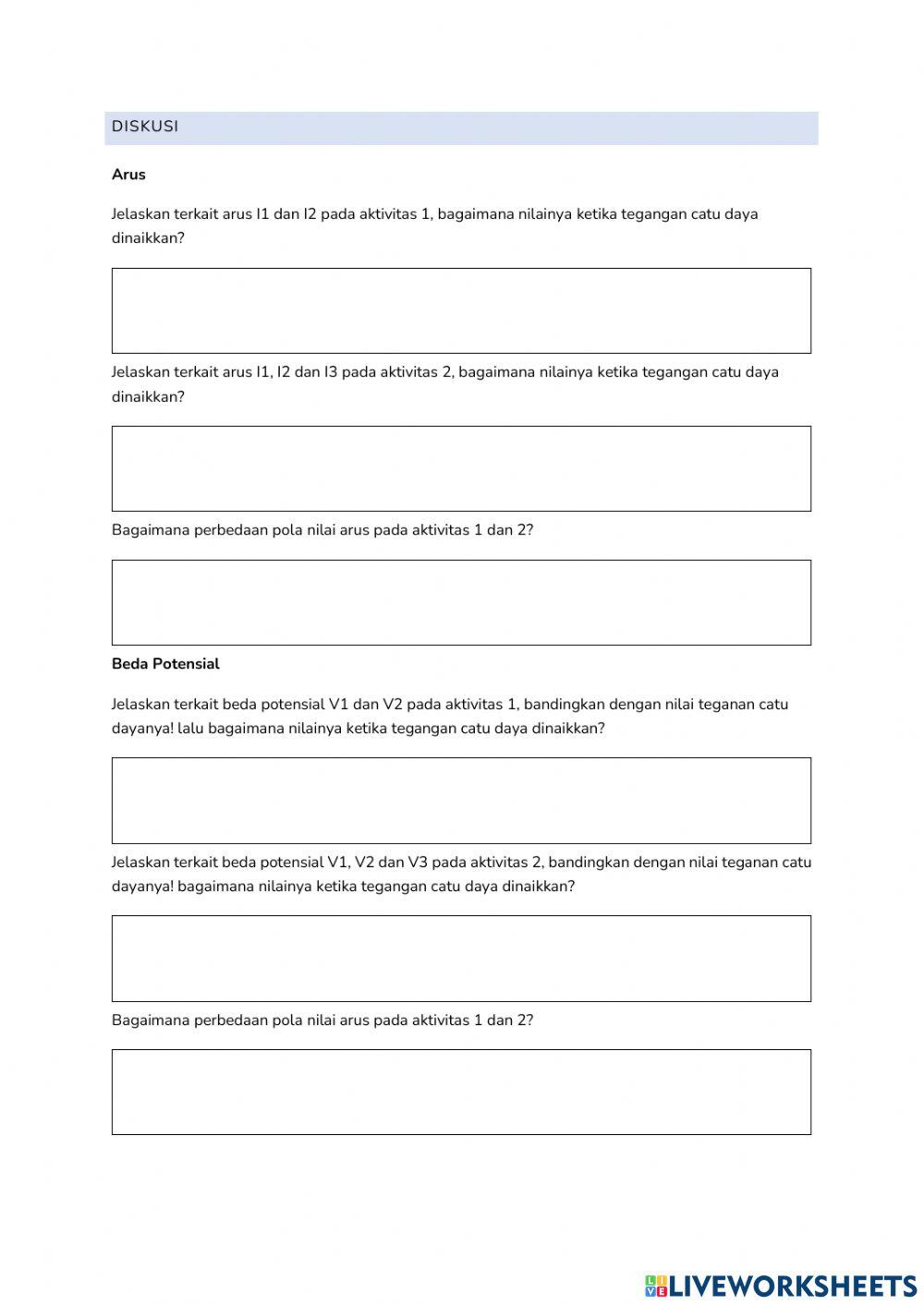 Kirchhoff Law Activity
