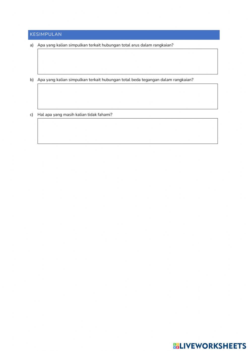 Kirchhoff Law Activity
