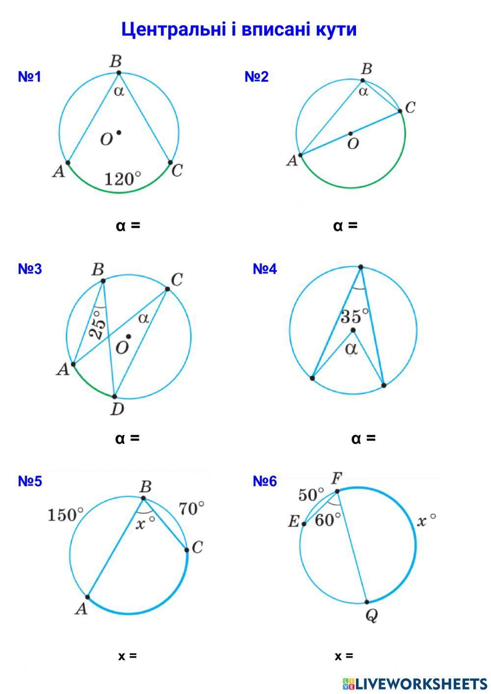 Центральні та вписані кути