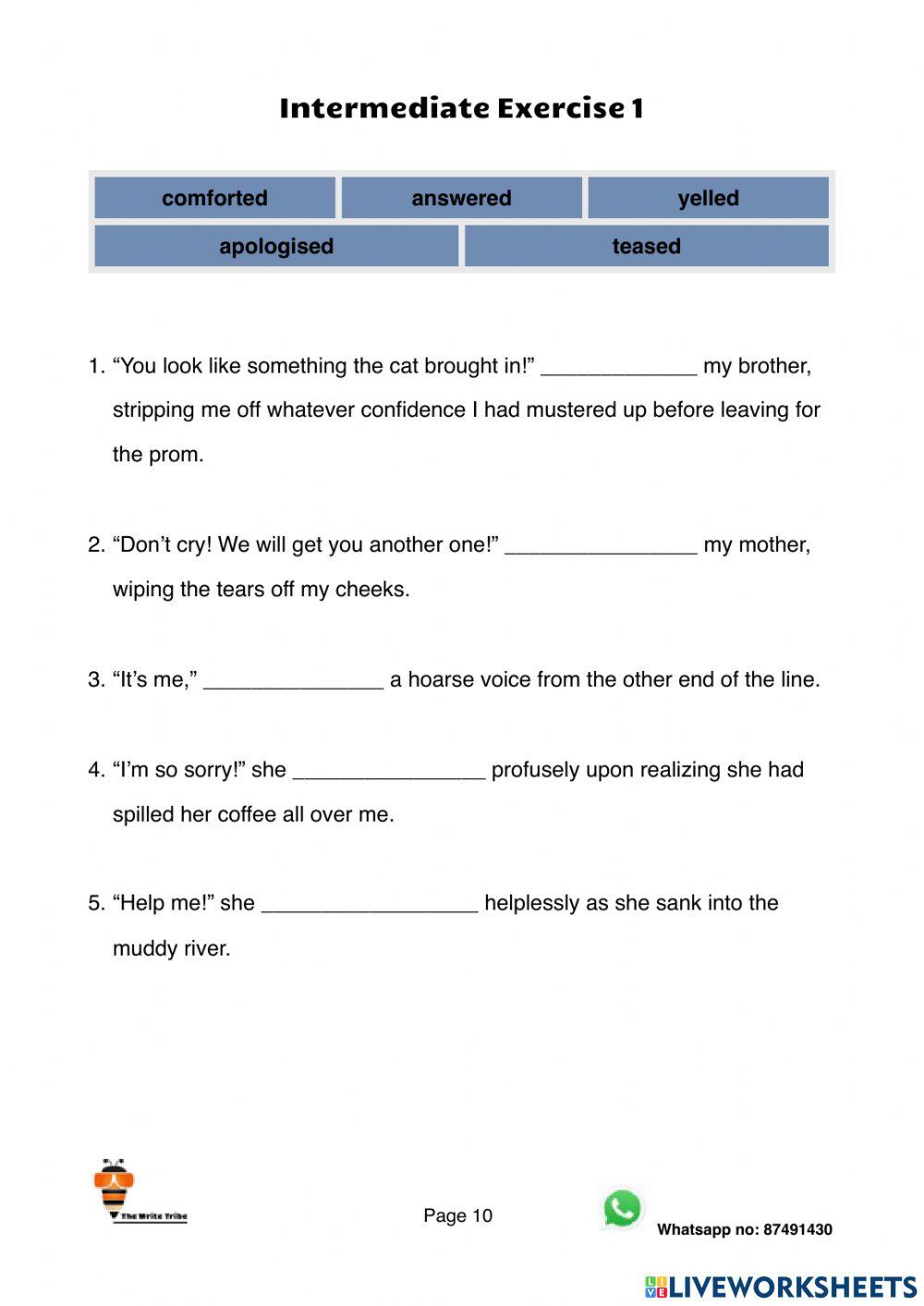 Ultimate Speech Tags Beginner Exercise 2