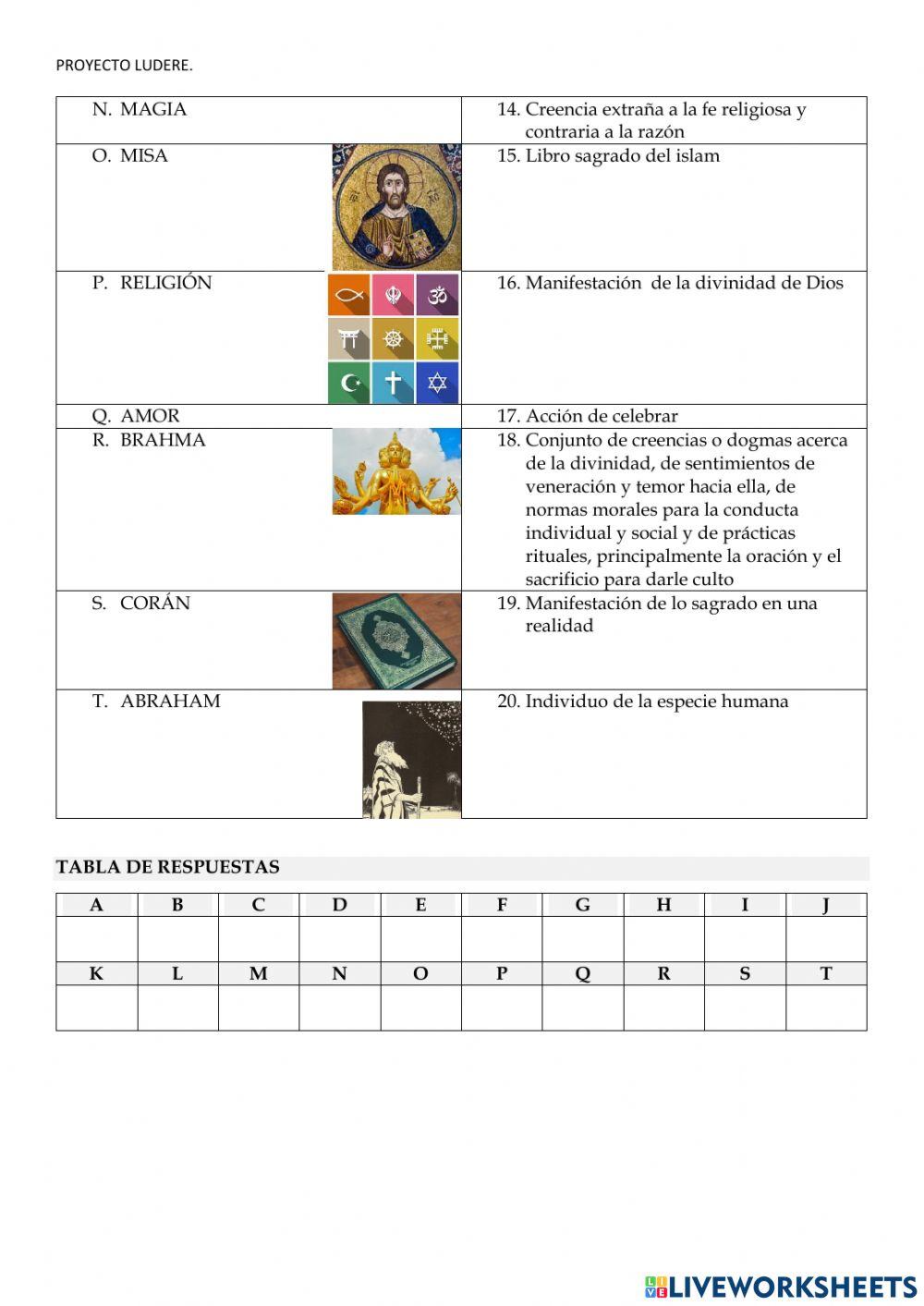Ficha religión 4 ESO