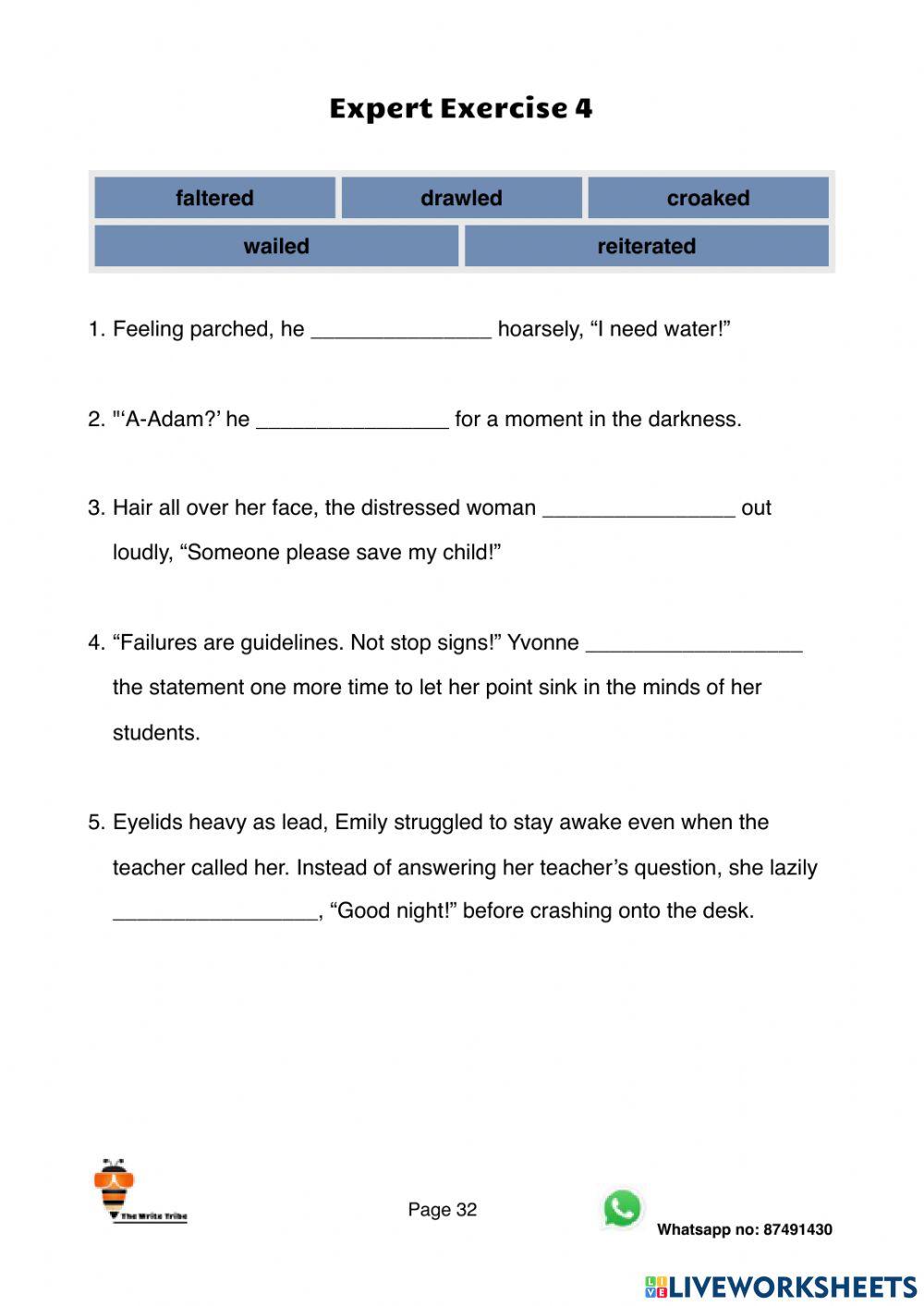 Ultimate Speech Tags Expert Exercises