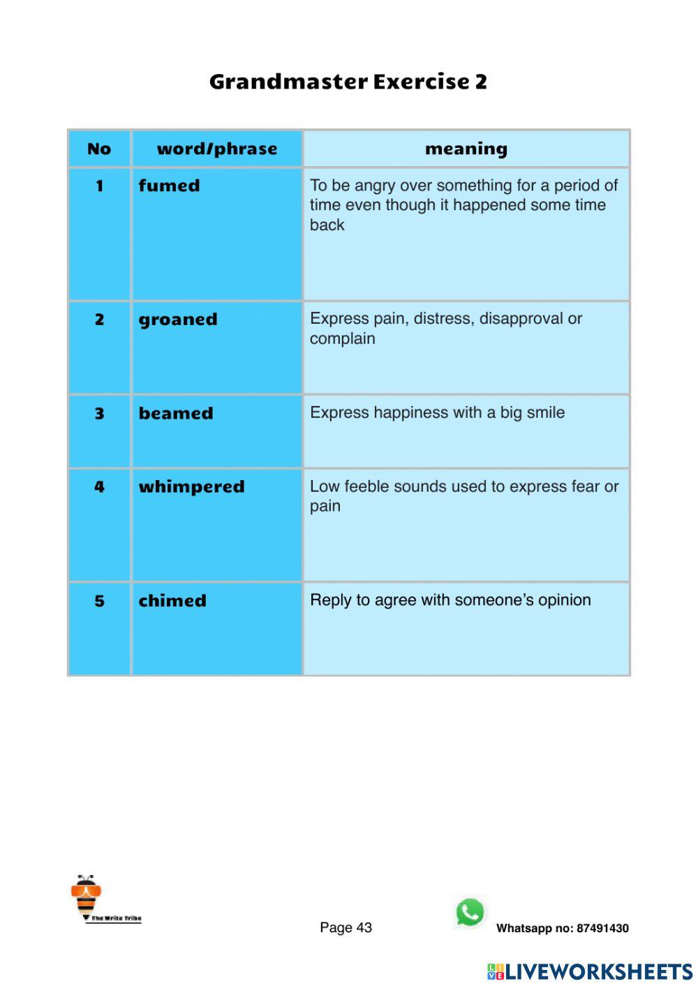 Ultimate Speech Tags Grandmaster Exercises