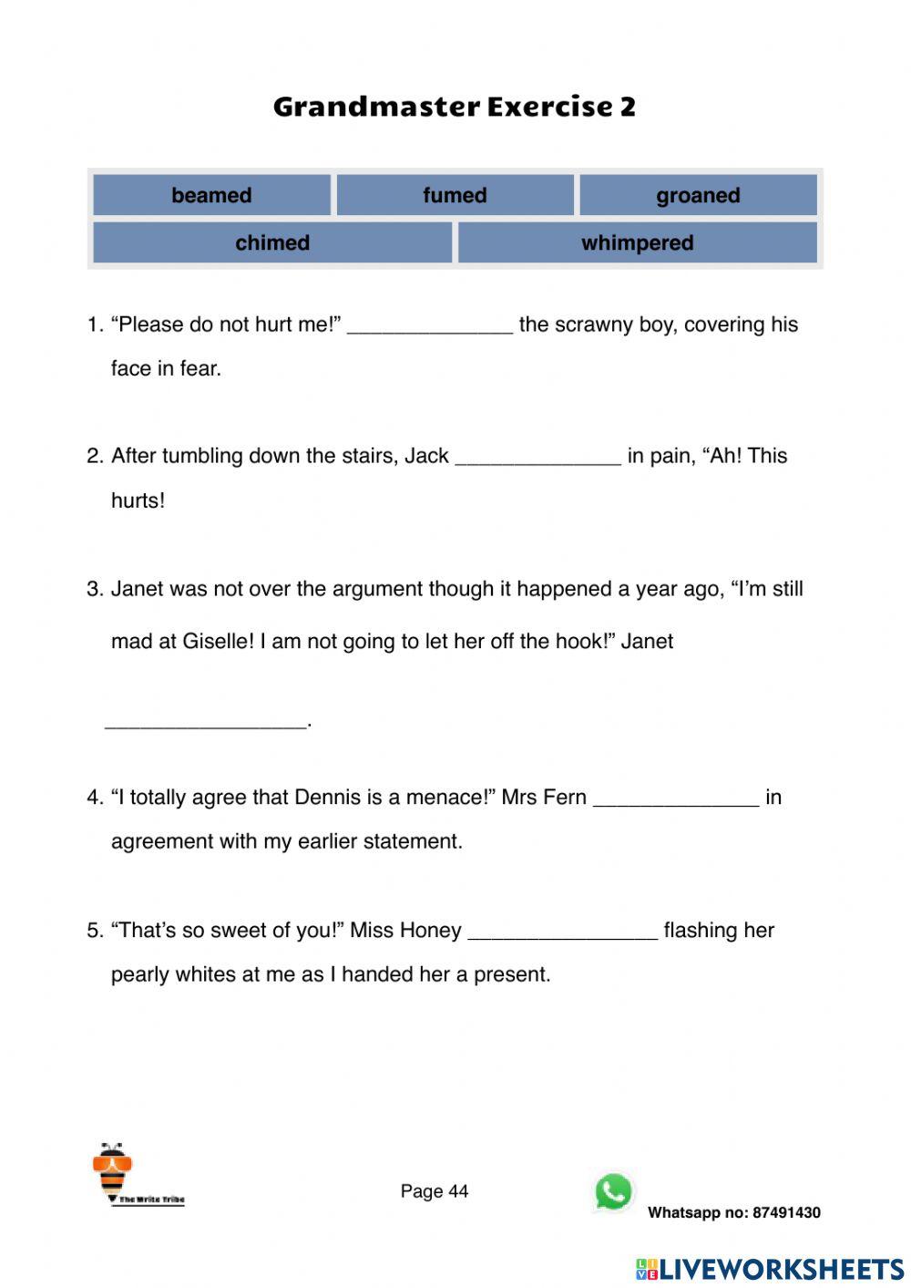 Ultimate Speech Tags Grandmaster Exercises