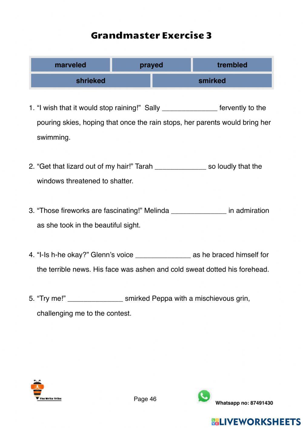 Ultimate Speech Tags Grandmaster Exercises