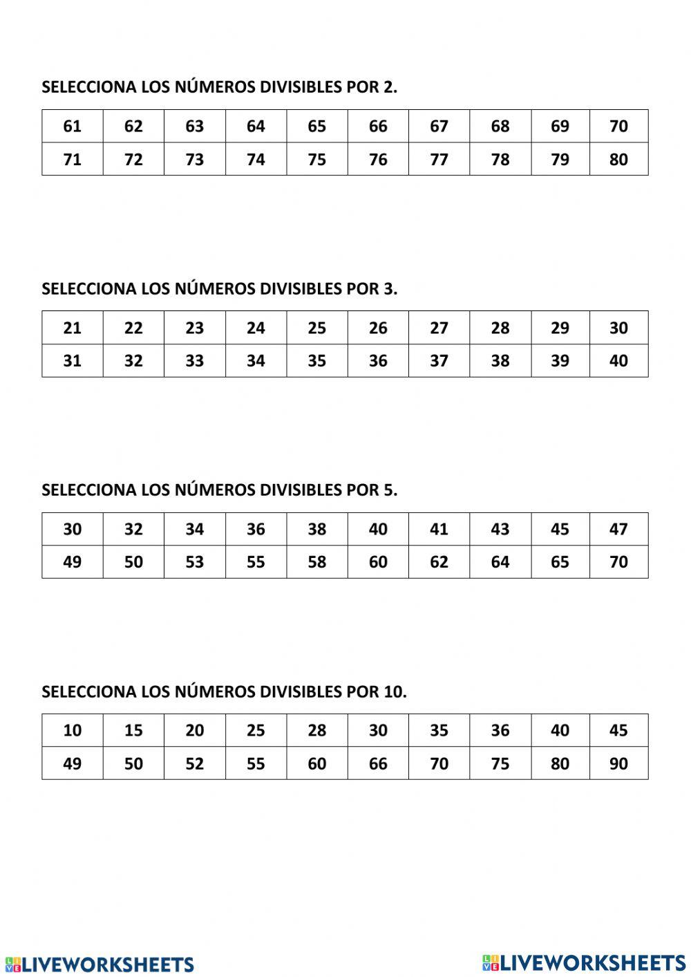 Múltiplos, divisores