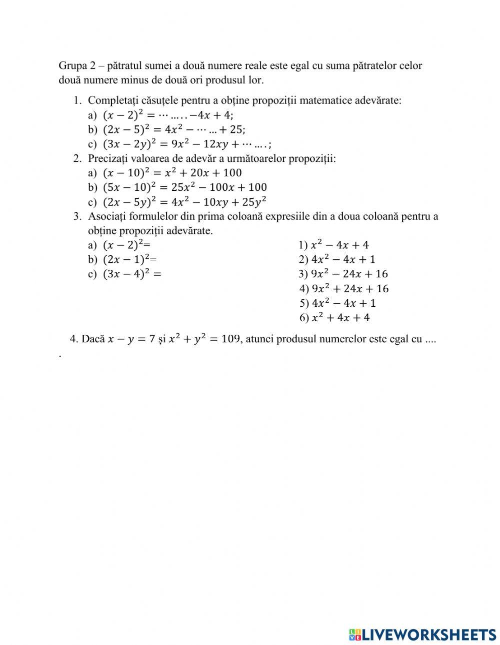 Pătratul diferenței