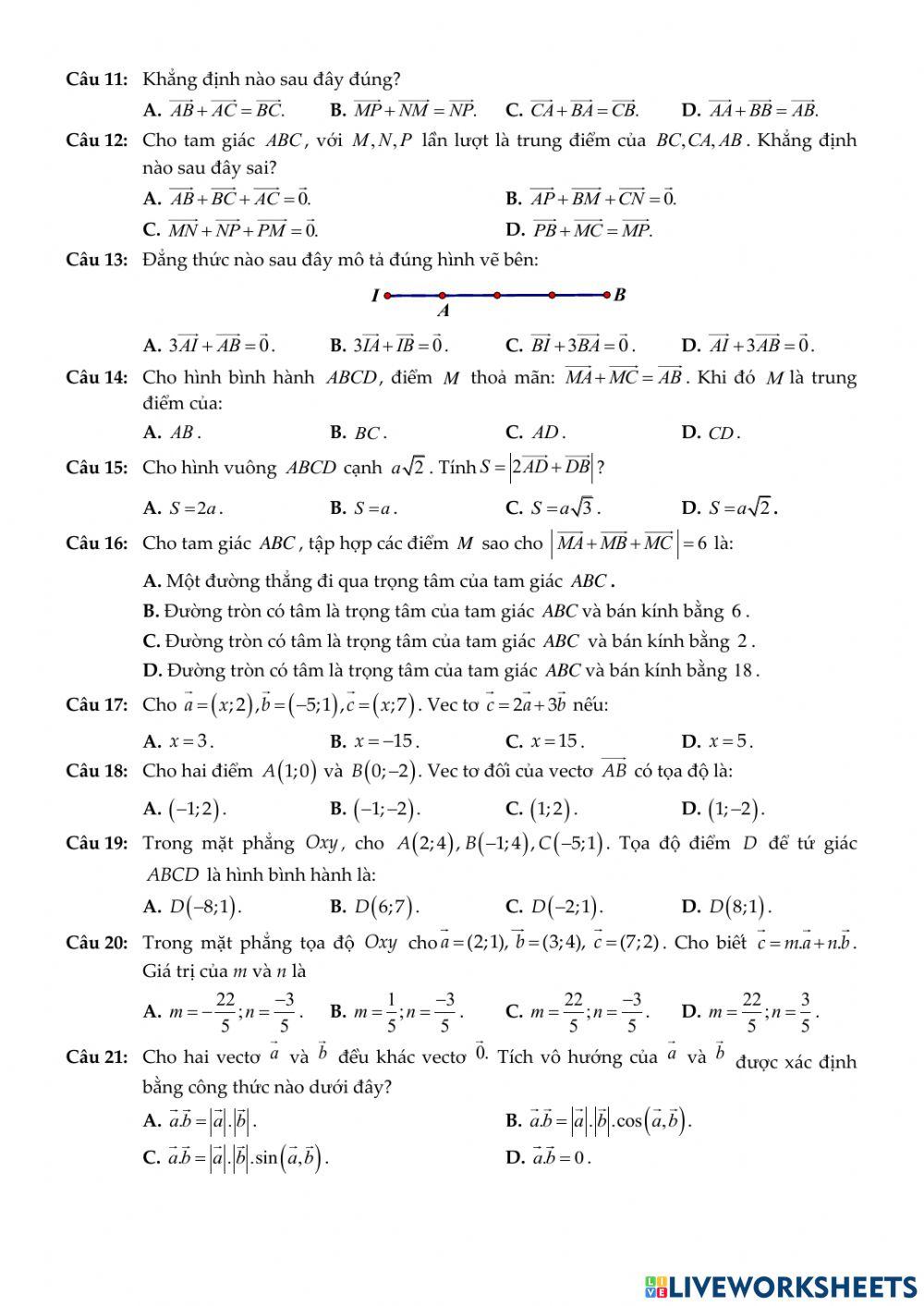 Toán 10 - Đề kiểm tra CK1 - Số 01 - KNTT