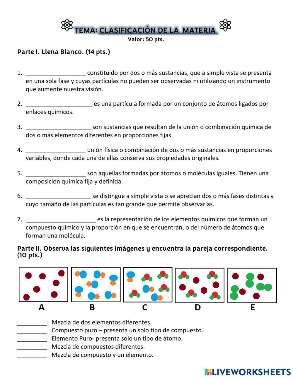 Tema Clasificación de la materia