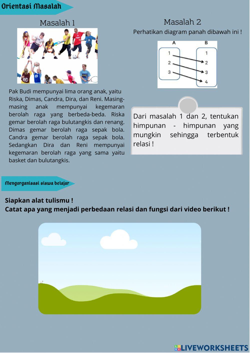 LKPD Relasi dan Fungsi Pertemuan 1