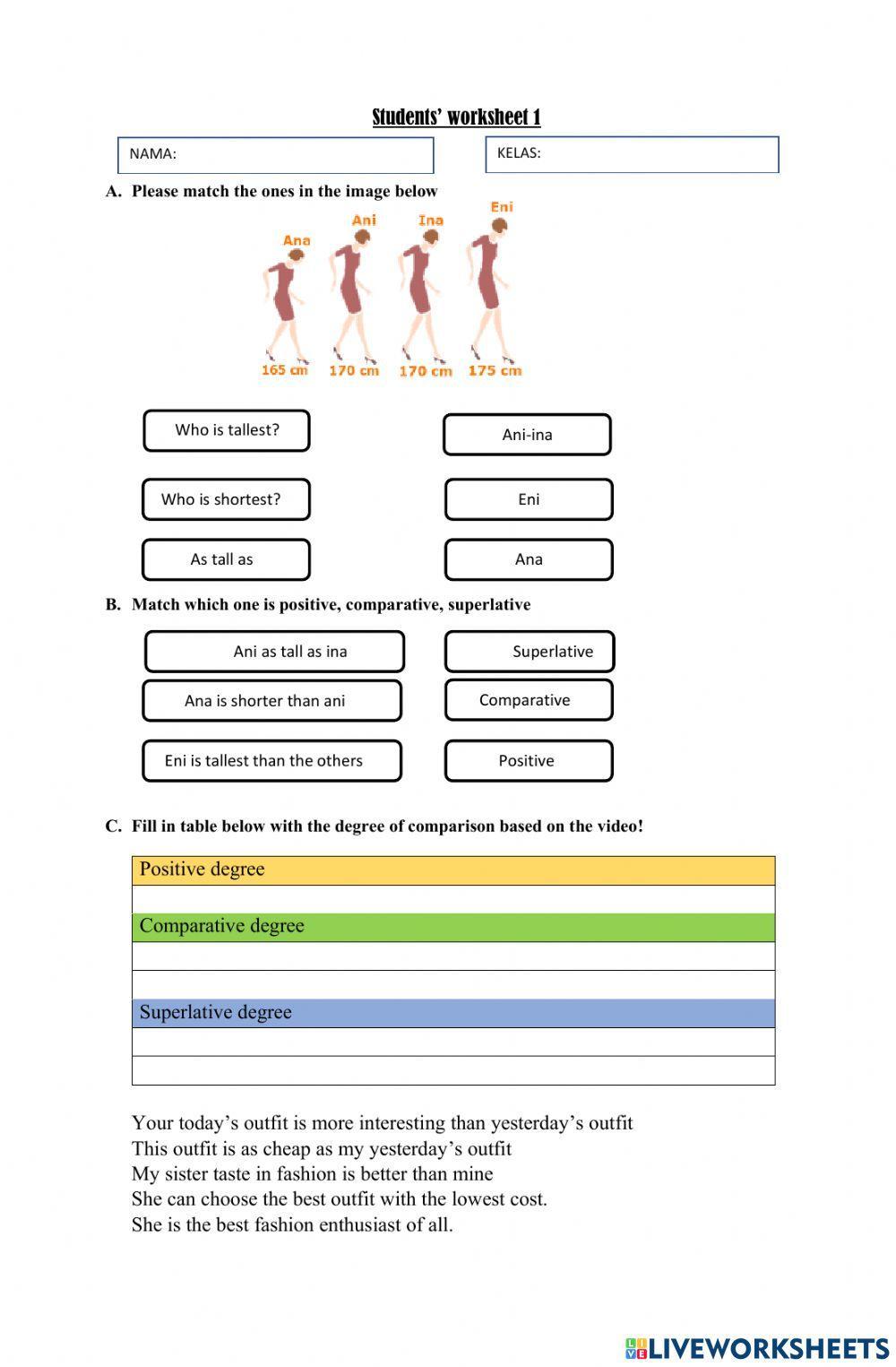 Degree of comparison