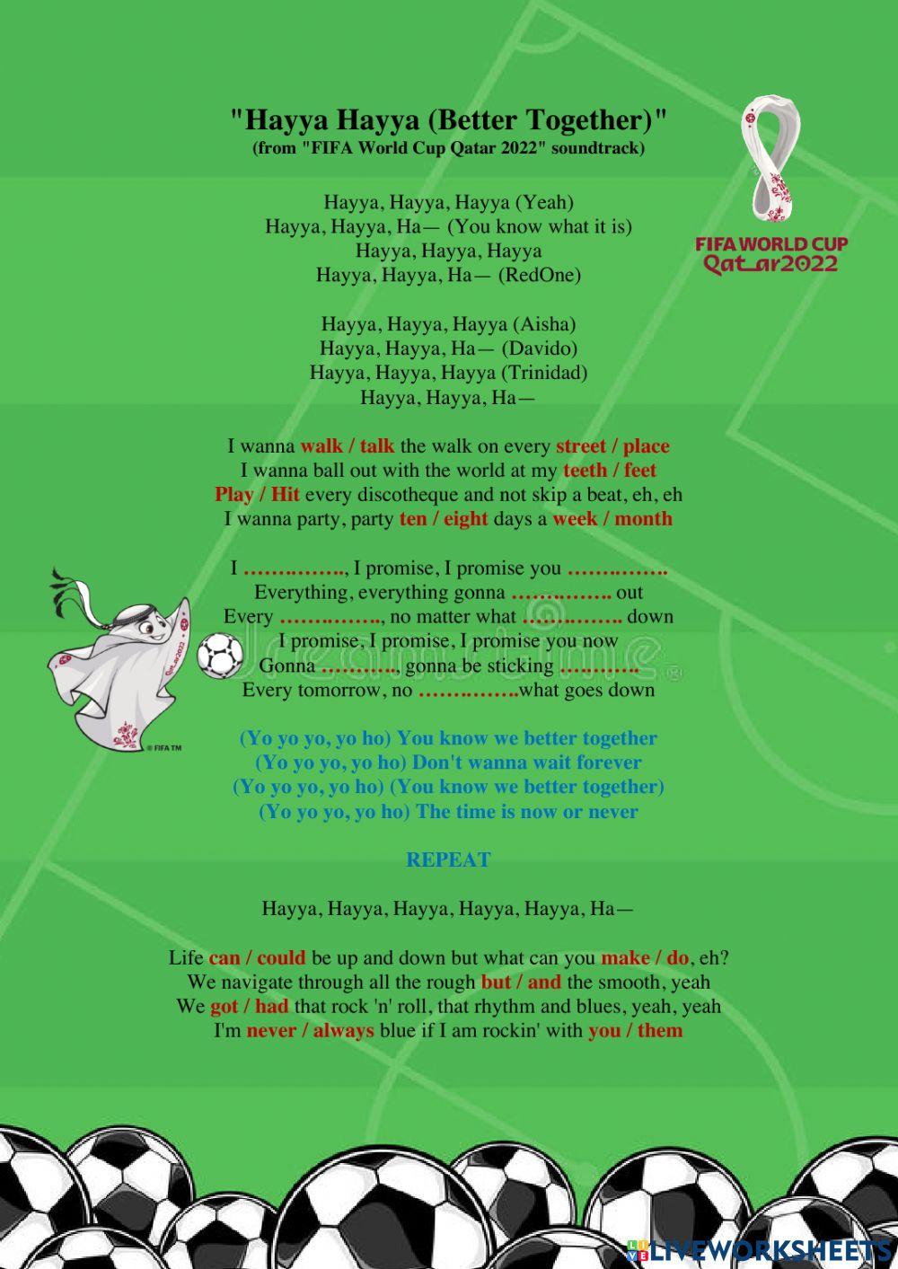 Hayya, Hayya (Better Together) - Listening Exercise