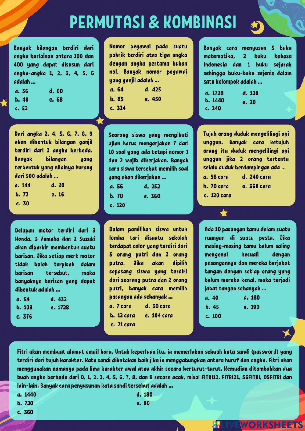 Tes Permutasi & Kombinasi