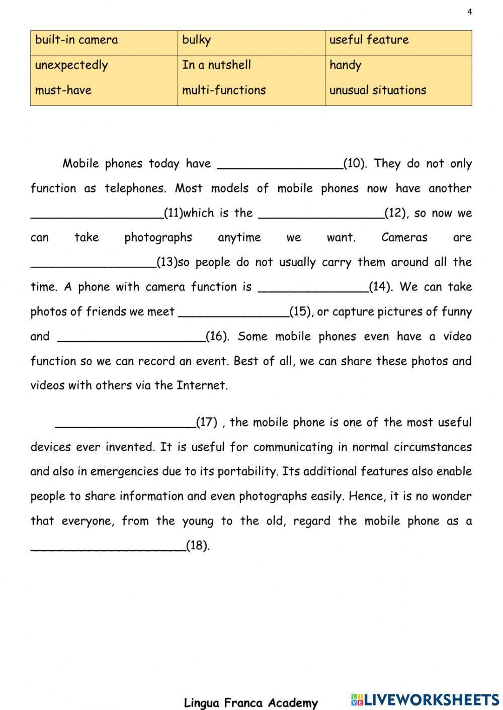 The usefulness of the mobile phone