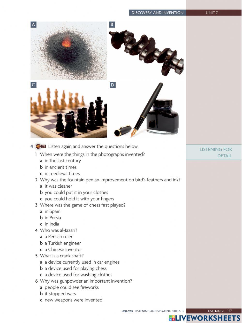 Unlock unit 7 Listening 1