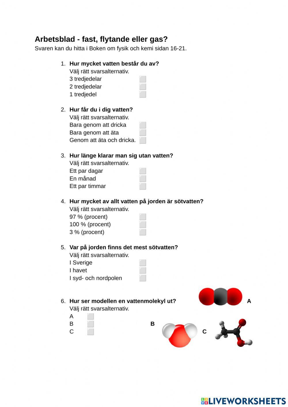 Fast, flytande eller gas sidan 1