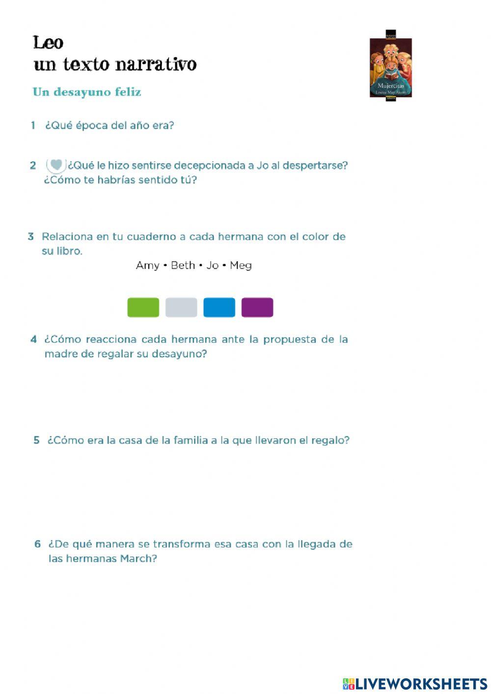 Comprension lectora Mujercitas