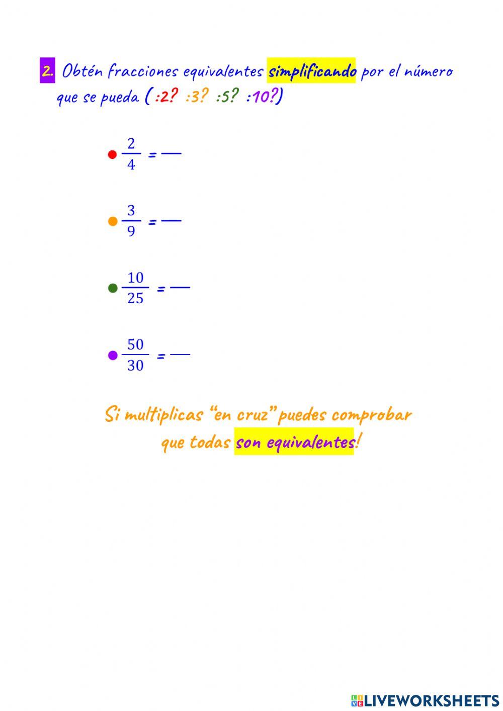 Fracciones equivalentes