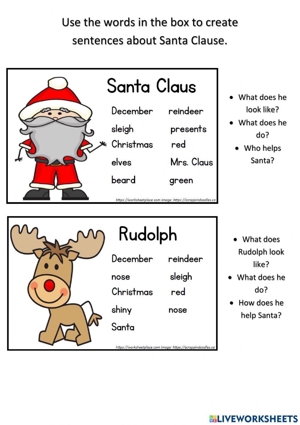 Christmas Speaking Make Sentences