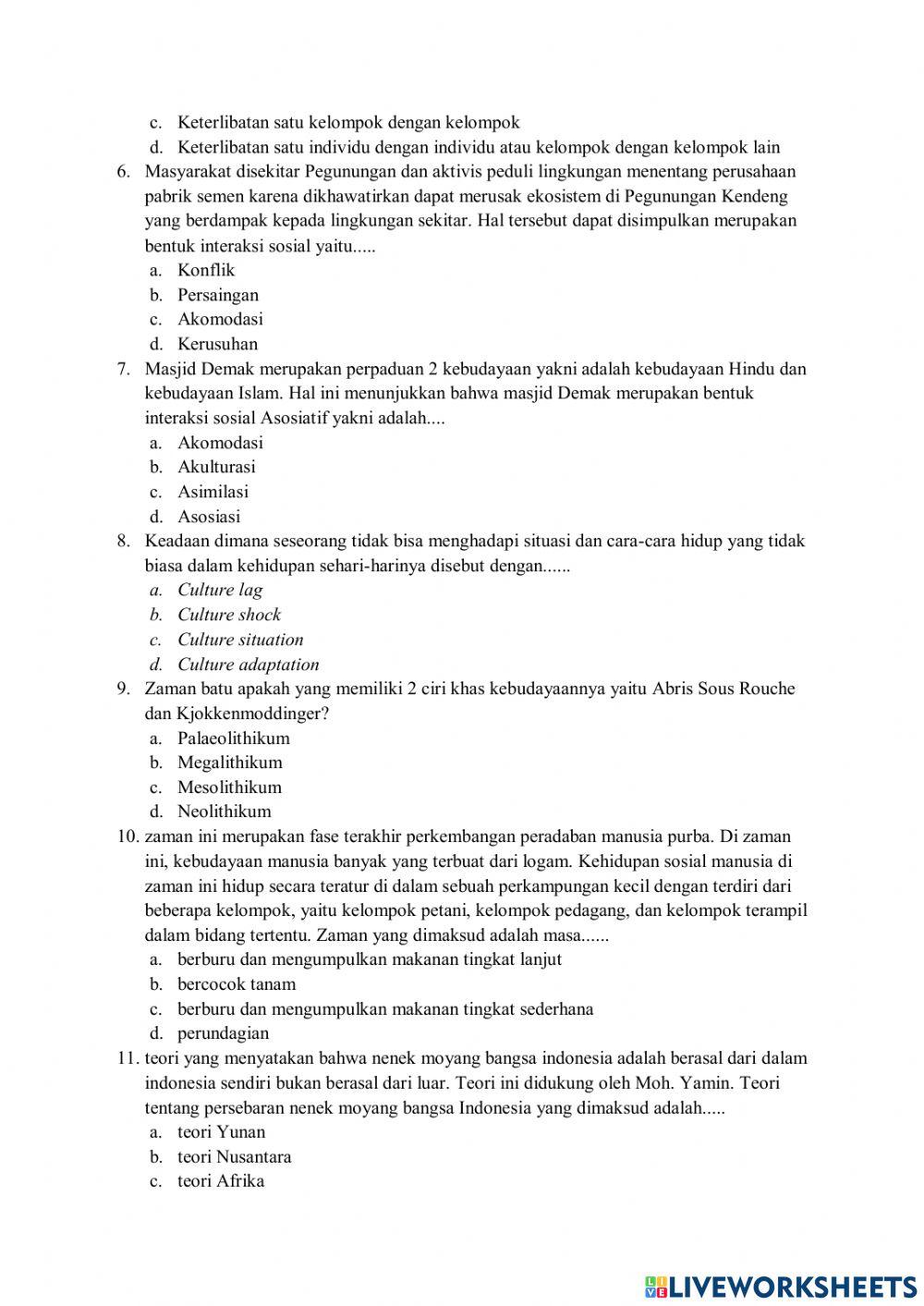 Ulangan harian ips bab 2