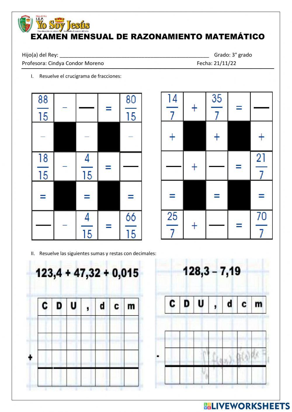 Examen de razonamiento