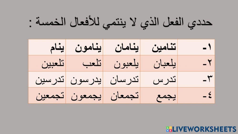 الأفعال الخمسة