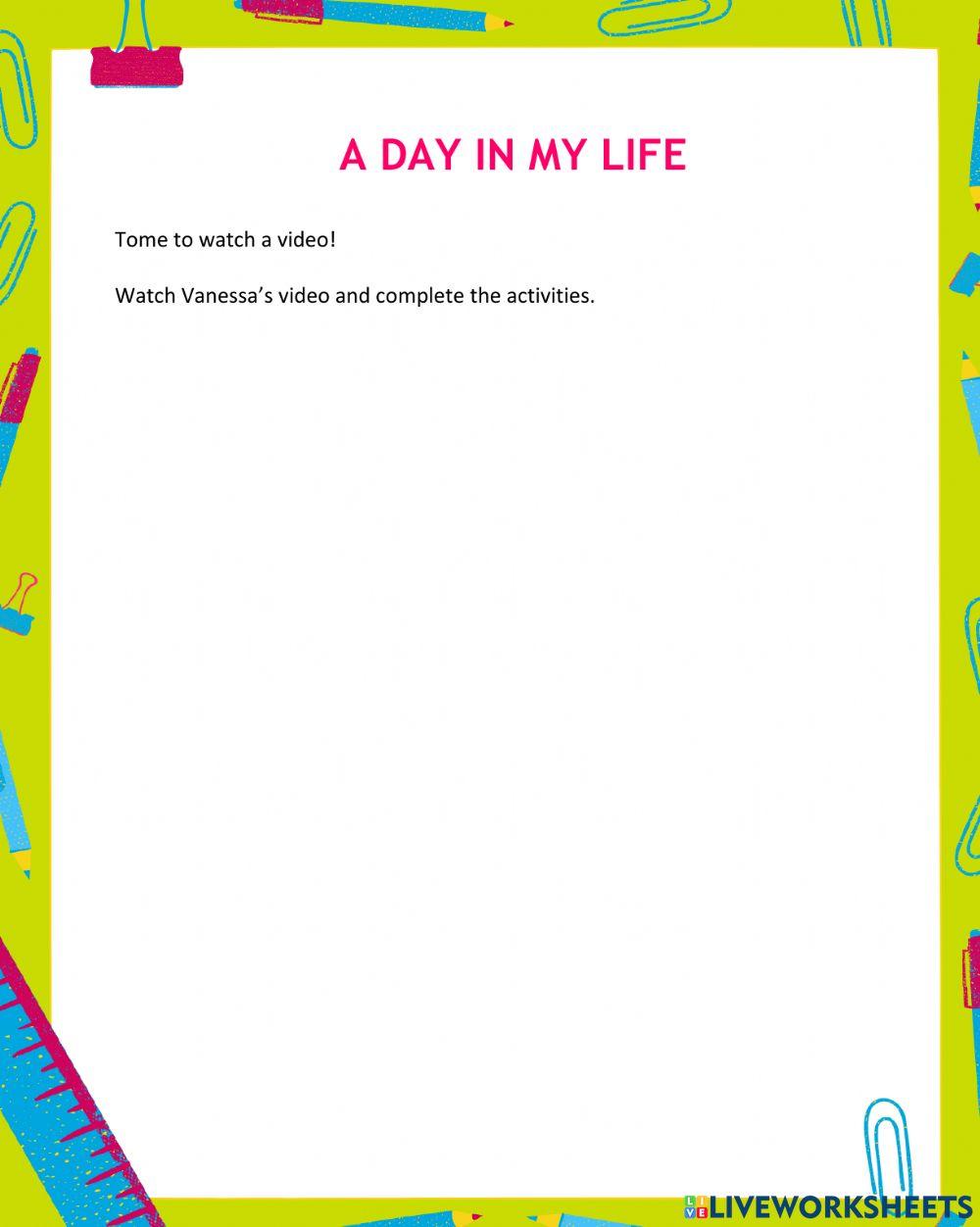 A day in my life interactive activity | Live Worksheets
