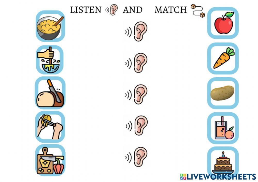 Cooking verbs and food