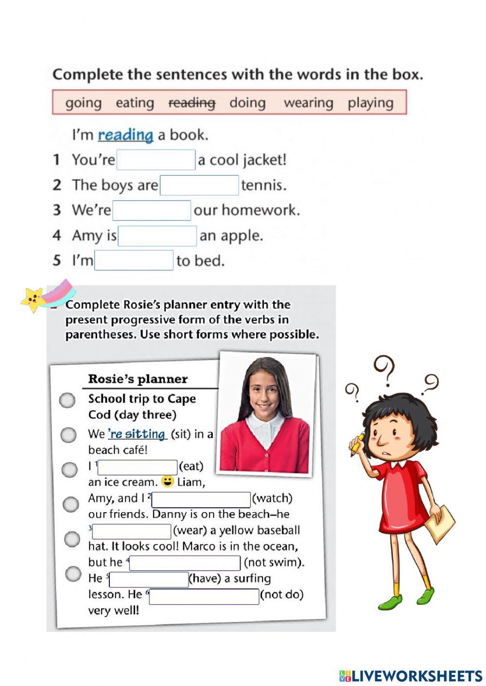 Present progressive worksheet