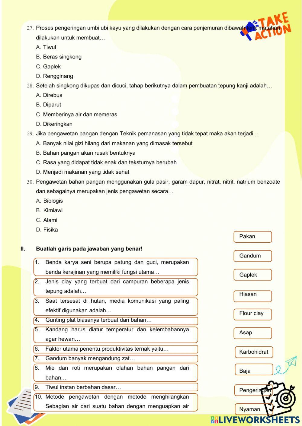 Soal latihan prakarya