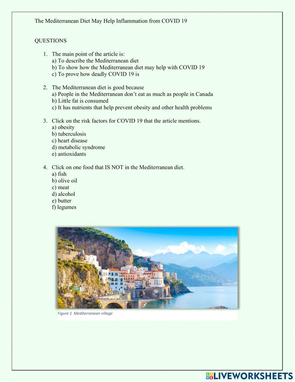 Reading: Nutrition for COVID