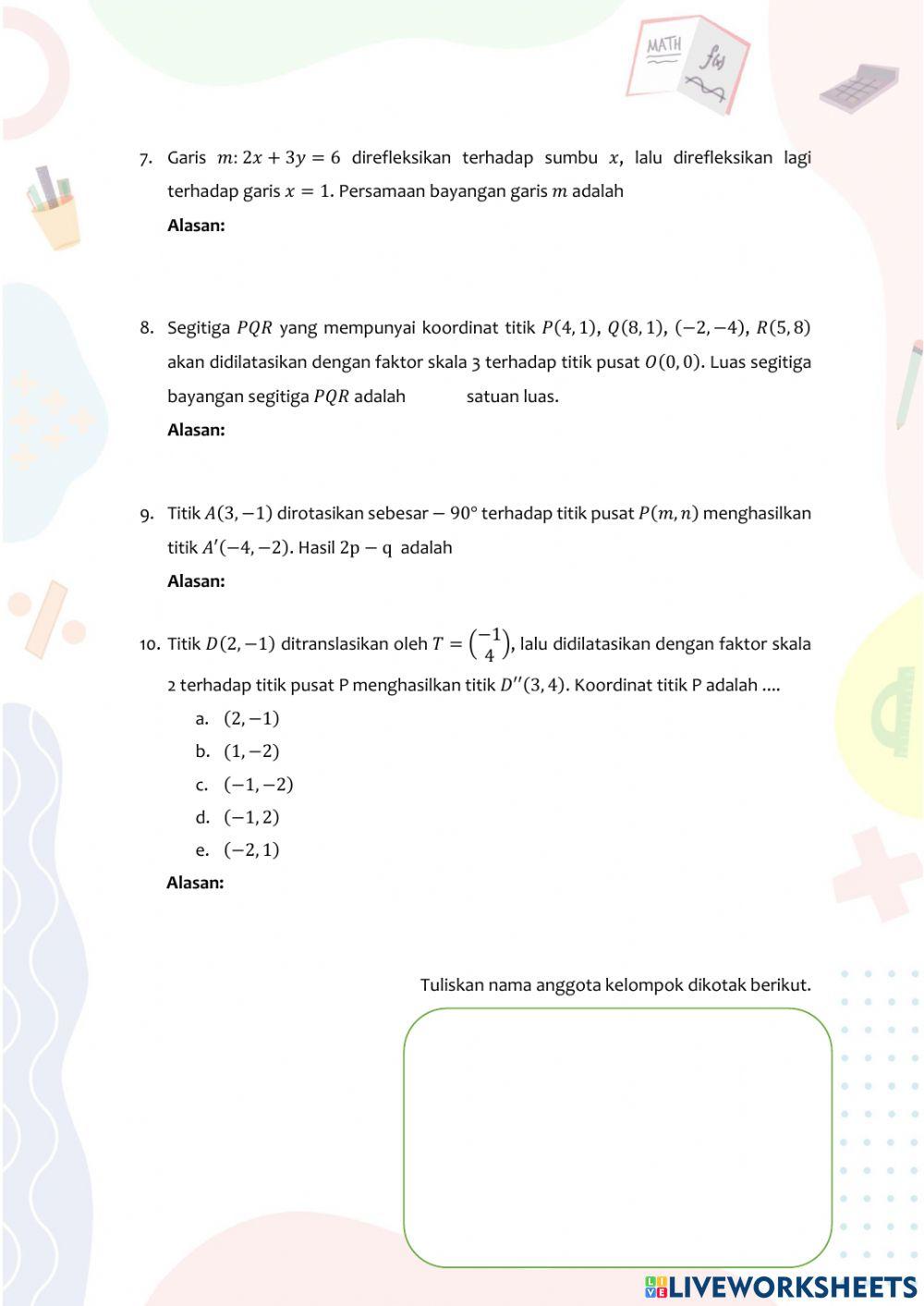 Latihan PAS Kelas XI smt 1