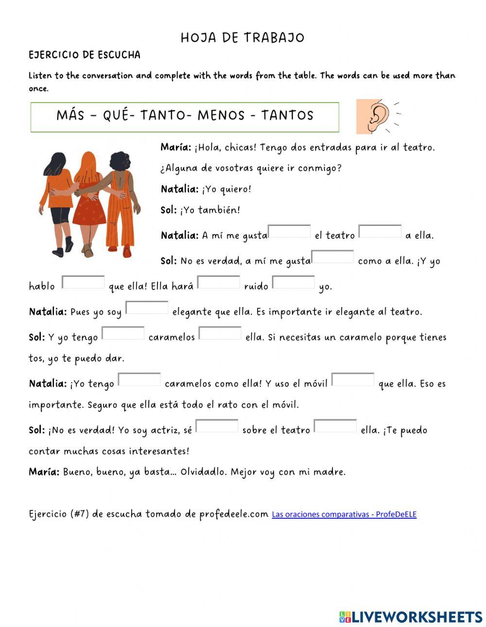 Listening activity - comparatives