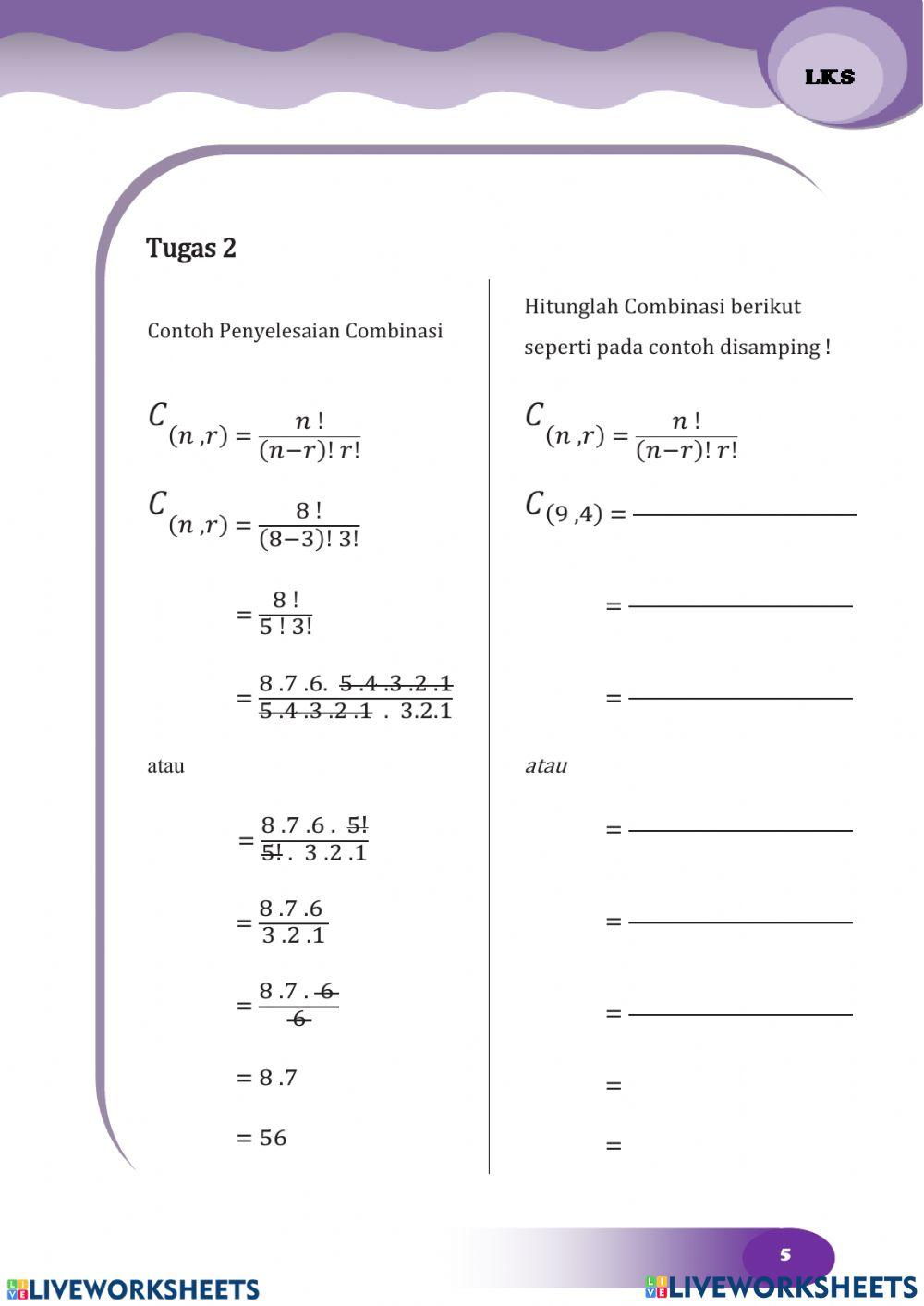 Lkpd permutasi kombinasi