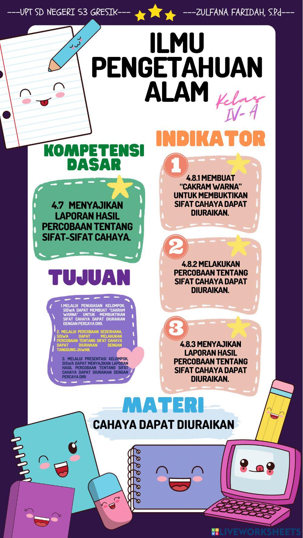 Lembar kerja peserta didik tema 5 subtema 1 pembelajaran 3 kelas 4a semester 1