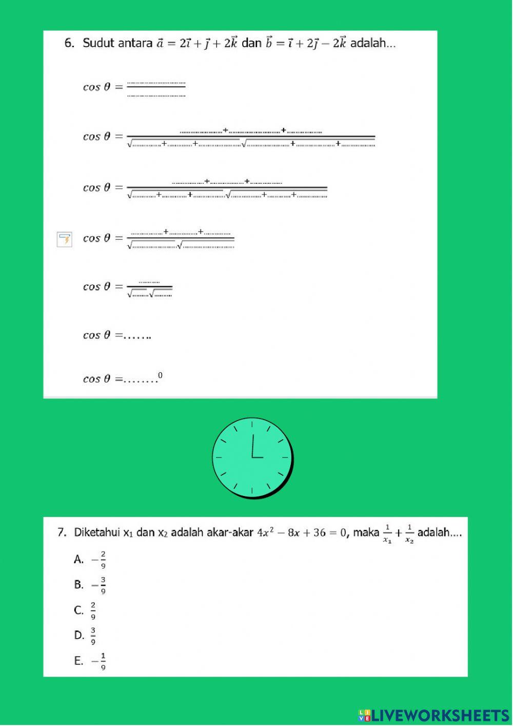 Vektor, Persamaan dan fungsi kuadrat ganjil