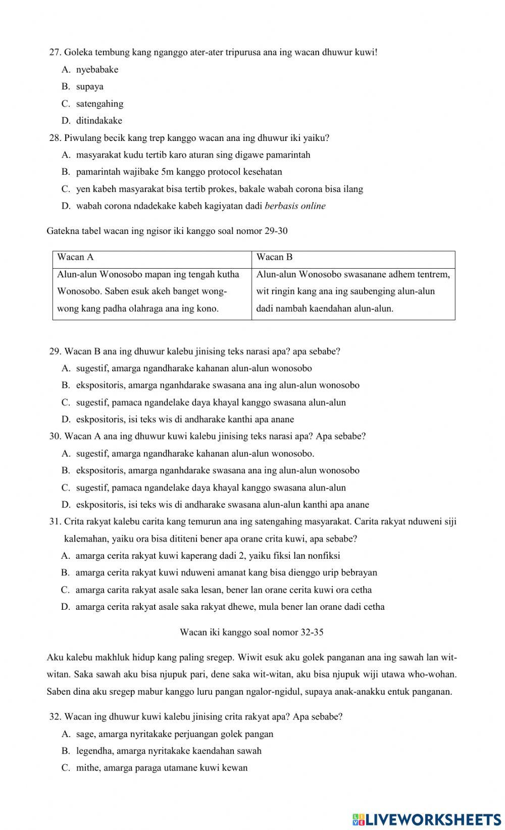 PAS Bahasa Jawa Kelas 7