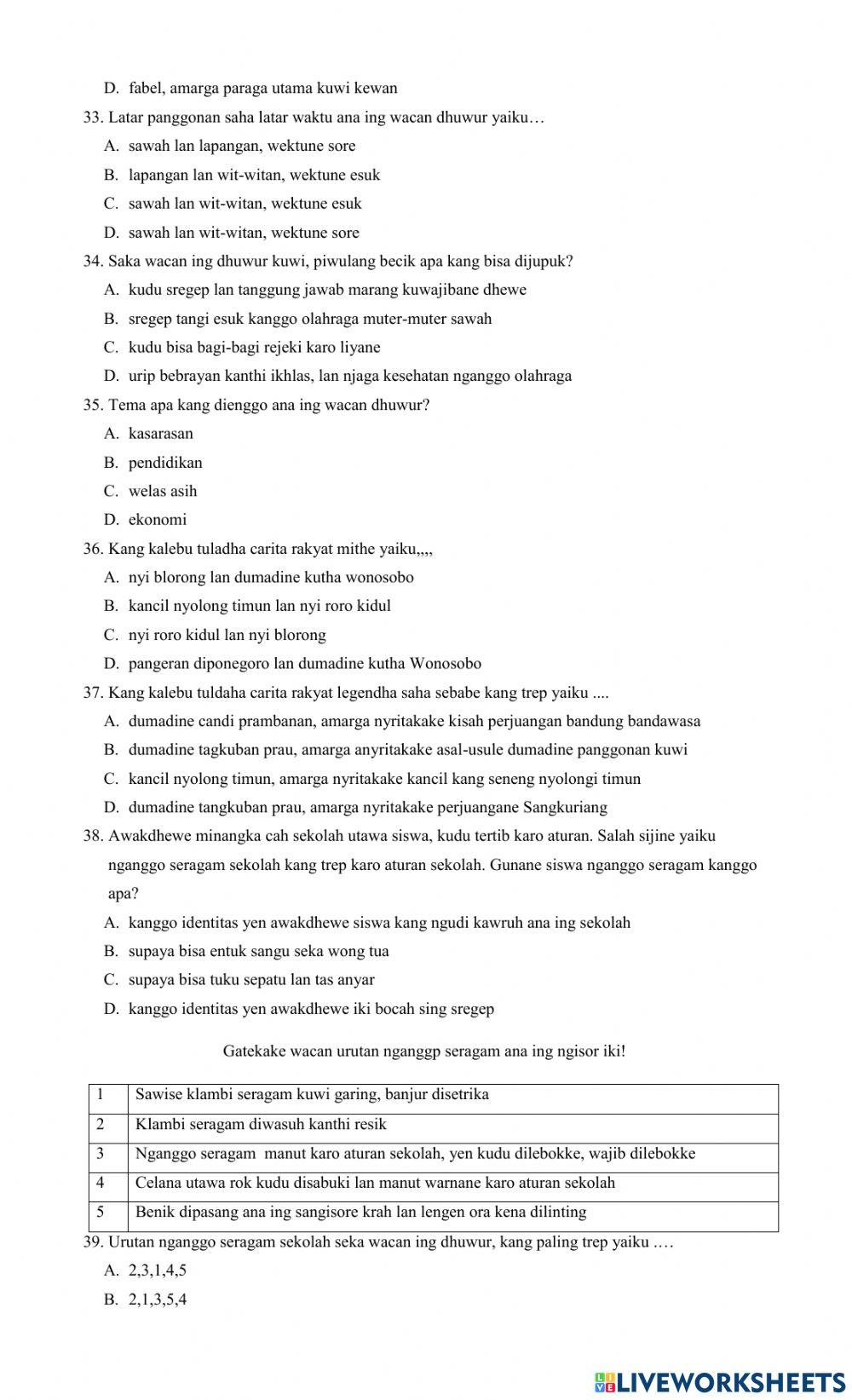 PAS Bahasa Jawa Kelas 7